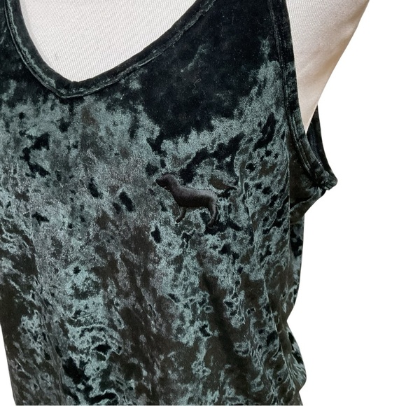 PINK By Victoria's Secret Women's Medium Crushed Velvet Tank Top V-Neckline Y2K - Picture 2 of 5